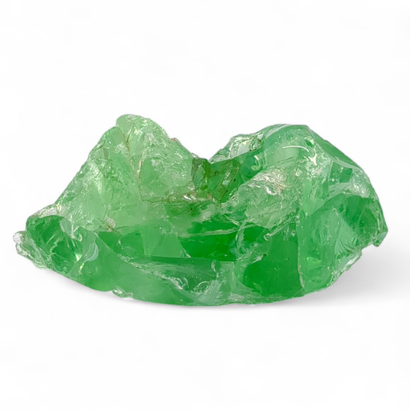 Vaseline Art Glass Cullet Sculpture Glowing Translucent Uranium Glass #4GX15 - Picture 4 of 7